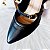 SCARPIN SALTO BAIXO FINO COURO PRETO VERMELHO CONFORTAVEL - Imagem 7