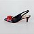 SCARPIN SALTO BAIXO FINO COURO PRETO VERMELHO CONFORTAVEL - Imagem 1