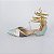 SCARPIN SALTO BAIXO BLOCO COURO MENTA OFF CINZA DOURADO CONFORTAVEL - Imagem 1