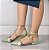 SCARPIN SALTO BAIXO BLOCO COURO MENTA OFF CINZA DOURADO CONFORTAVEL - Imagem 3