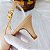 SCARPIN SALTO BAIXO FINO COURO NUDE CLARO DOURADO CONFORTAVEL - Imagem 6
