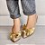 SCARPIN SALTO BAIXO FINO COURO NUDE CLARO DOURADO CONFORTAVEL - Imagem 3