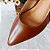 SCARPIN SALTO BAIXO BLOCO COURO MARROM NUDE CLARO CONFORTAVEL - Imagem 5