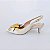 SCARPIN SALTO FINO COURO OFF WHITE DOURADO CONFORTAVEL - Imagem 1