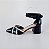 SCARPIN SALTO BLOCO COURO PRETO PRATA CONFORTAVEL - Imagem 1