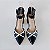 SCARPIN SALTO BLOCO COURO PRETO PRATA CONFORTAVEL - Imagem 3