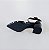 SCARPIN SALTO BLOCO COURO PRETO PRATA CONFORTAVEL - Imagem 6