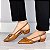 SCARPIN SALTO  BLOCO COURO CARAMELO CONFORTAVEL - Imagem 3