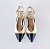 SCARPIN SALTO BAIXO BLOCO COURO PRETO BRANCO DOURADO CONFORTAVEL - Imagem 7