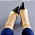 SCARPIN SALTO BAIXO BLOCO COURO PRETO BRANCO DOURADO CONFORTAVEL - Imagem 4