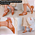 SCARPIN SALTO BAIXO BLOCO COURO BRANCO DOURADO CONFORTAVEL - Imagem 7