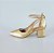SCARPIN SALTO BAIXO BLOCO COURO DOURADO CONFORTAVEL - Imagem 1