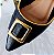 MULE SALTO BLOCO COURO PRETO DOURADO CONFORTAVEL - Imagem 4