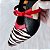 SCARPIN SALTO BLOCO COURO ZEBRA PRETO VERMELHO CONFORTAVEL - Imagem 4