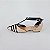 SCARPIN SALTO BLOCO COURO NUDE CLARO PRETO CONFORTAVEL - Imagem 1