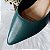 SCARPIN SALTO BAIXO BLOCO COURO VERDE MILITAR CONFORTAVEL - Imagem 6