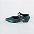 SCARPIN SALTO BAIXO BLOCO COURO VERDE MILITAR CONFORTAVEL - Imagem 1