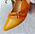 SCARPIN SALTO FINO COURO MOSTARDA LARANJA CONFORTAVEL - Imagem 5
