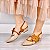 SCARPIN SALTO BLOCO COURO NUDE CLARO CARAMELO CONFORTAVEL - Imagem 3