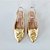 SCARPIN SALTO BLOCO COURO DOURADO CONFORTAVEL - Imagem 3