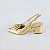 SCARPIN SALTO BLOCO COURO DOURADO CONFORTAVEL - Imagem 1