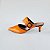MULE SALTO FINO COURO LARANJA PRETO CONFORTAVEL - Imagem 1