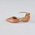 SCARPIN SALTO BLOCO COURO NUDE MEDIO DOURADO CONFORTAVEL - Imagem 1