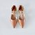 SCARPIN SALTO BLOCO COURO NUDE MEDIO DOURADO CONFORTAVEL - Imagem 3