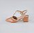 SCARPIN SALTO BLOCO COURO NUDE MEDIO CLARO CONFORTAVEL - Imagem 1