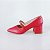 SCARPIN SALTO BLOCO COURO VERMELHO CAMPARI CONFORTAVEL - Imagem 1