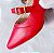 SCARPIN SALTO BLOCO COURO VERMELHO CAMPARI CONFORTAVEL - Imagem 4