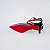 SCARPIN SALTO FINO COURO CINZA VERMELHO CAMPARI PRETO CONFORTAVEL - Imagem 6