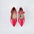 SCARPIN SALTO BLOCO COURO VERMELHO CAMPARI CONFORTAVEL - Imagem 4