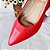 SCARPIN SALTO BLOCO COURO VERMELHO CAMPARI CONFORTAVEL - Imagem 6