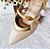 SCARPIN SALTO TACA COURO NUDE CLARO DOURADO CONFORTAVEL - Imagem 3