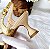 SCARPIN SALTO TACA COURO NUDE CLARO DOURADO CONFORTAVEL - Imagem 5