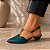 SCARPIN SALTO FINO COURO VERDE MILITAR CONFORTAVEL - Imagem 3