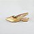 SCARPIN SALTO BLOCO COURO DOURADO CONFORTAVEL - Imagem 1