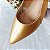 SCARPIN SALTO BLOCO COURO DOURADO CONFORTAVEL - Imagem 5