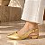 SCARPIN SALTO BLOCO COURO DOURADO CONFORTAVEL - Imagem 3