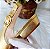 SCARPIN SALTO BLOCO COURO DOURADO CONFORTAVEL - Imagem 6