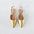 SCARPIN SALTO BLOCO COURO DOURADO CONFORTAVEL - Imagem 4