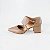 SCARPIN SALTO BLOCO COURO NUDE ESCURO CONFORTAVEL - Imagem 1