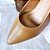 SCARPIN SALTO GEOMETRICO COURO NUDE ESCURO CONFORTAVEL - Imagem 7