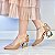 SCARPIN SALTO GEOMETRICO COURO NUDE ESCURO DOURADO CONFORTAVEL - Imagem 3