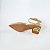 SCARPIN SALTO GEOMETRICO COURO NUDE ESCURO DOURADO CONFORTAVEL - Imagem 8