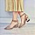 SCARPIN SALTO GEOMETRICO COURO NUDE ESCURO DOURADO CONFORTAVEL - Imagem 3