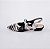 SCARPIN SALTO BLOCO COURO ZEBRA PRETO PRATA CONFORTAVEL - Imagem 1