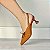 SCARPIN SALTO TACA COURO CARAMELO MARROM CONFORTAVEL - Imagem 4