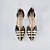 SCARPIN SALTO TACA COURO PRETO DOURADO CONFORTAVEL - Imagem 3